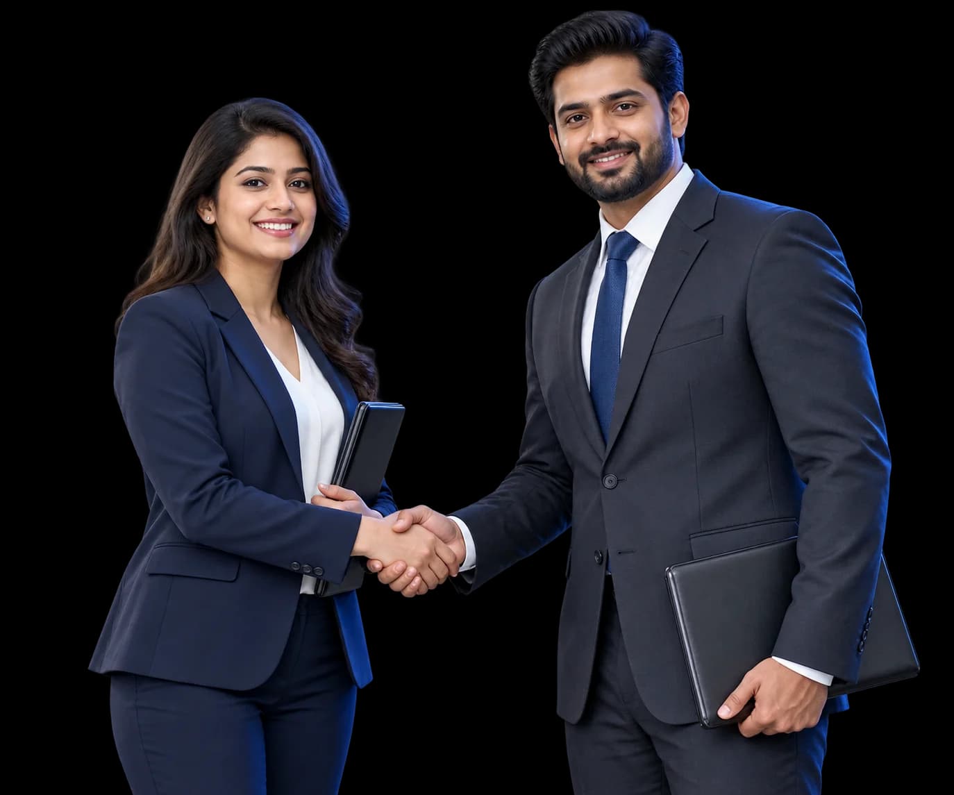 Business partners completing a professional handshake