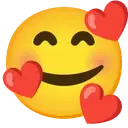 Happy face with hearts