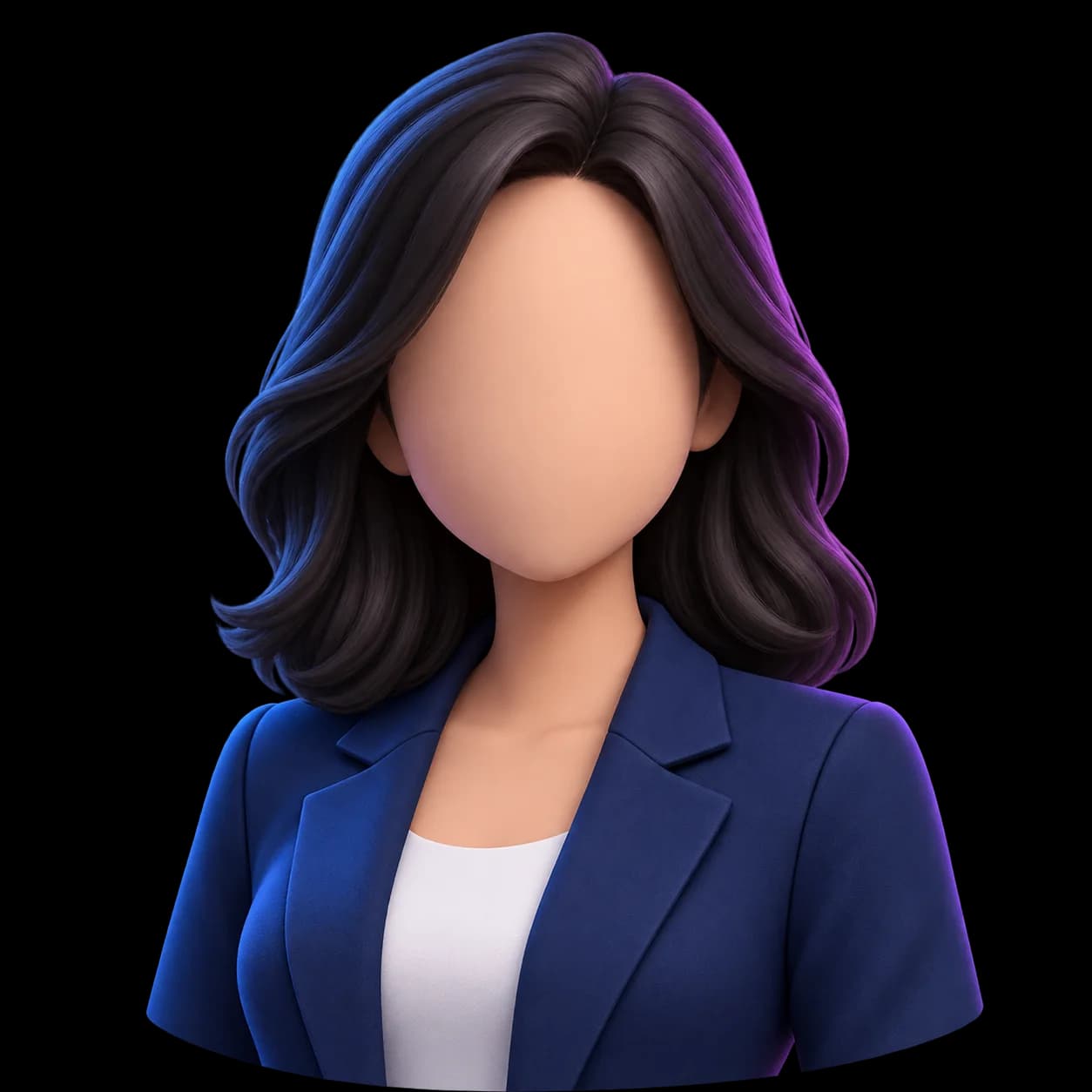 Faceless 3D female team character