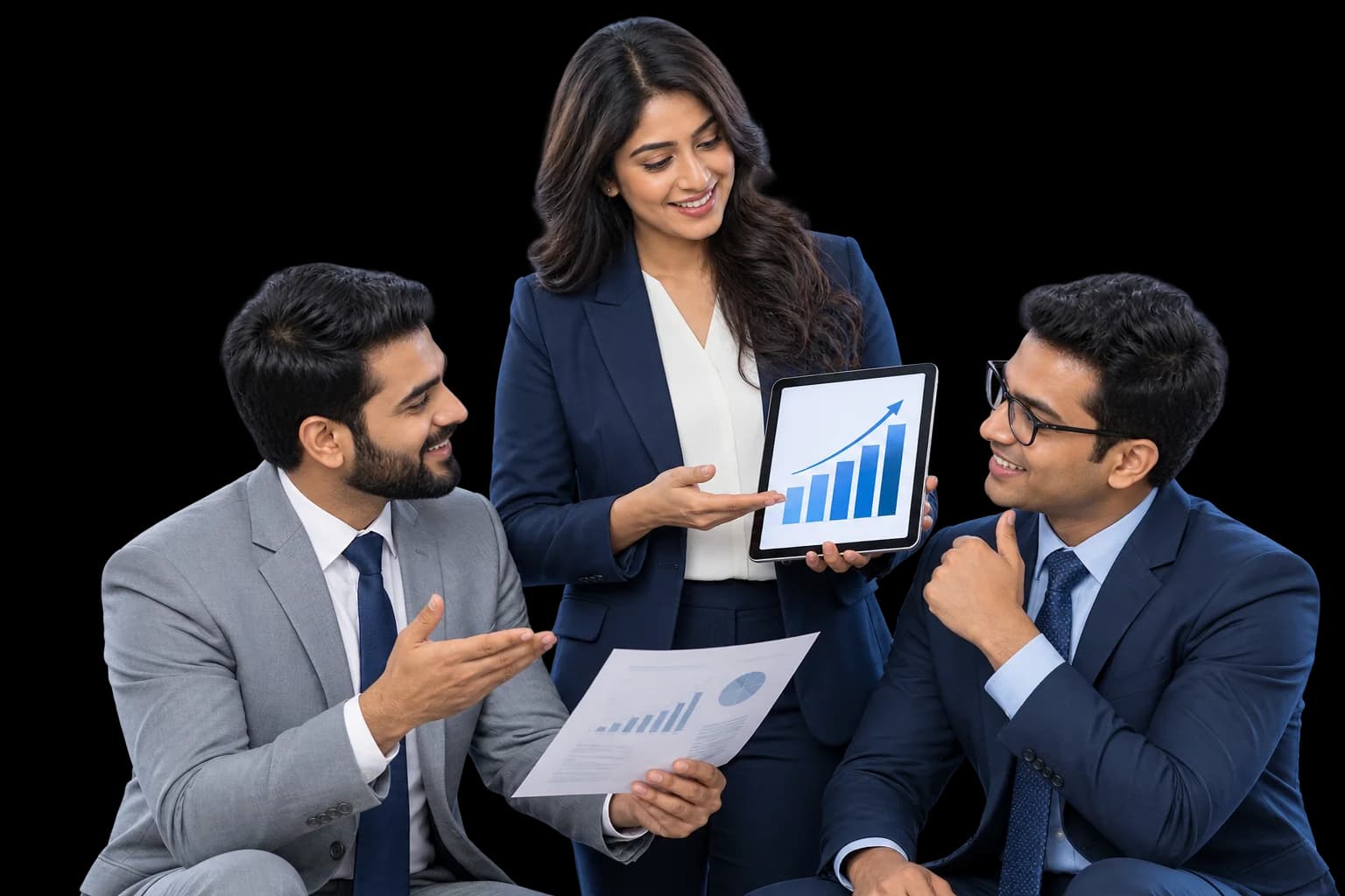 Business professionals collaborating on a growth partnership